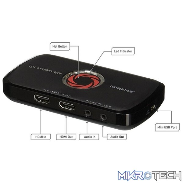 AVerMedia GL310 Live Gamer Plus Lite Capture Device Supporting 1080P Resolution And Hot Button Design - Black Colour - Image 4