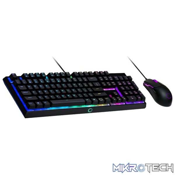 Product Cooler Master MS110 USB Mem-Mechanical RGB Full Featured US Layout Keyboard And Mouse Desktop Combo - With Linear Switch Keys And Anti-Ghosting - Black Colour - Image 1