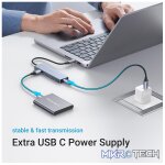 UGreen 70336 USB-C Male to USB-A 3.0 Female 4-Port Hub with USB-C Power Port & OTG Function - Grey Colour - Image 3