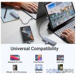 UGreen 70336 USB-C Male to USB-A 3.0 Female 4-Port Hub with USB-C Power Port & OTG Function - Grey Colour - Image 4