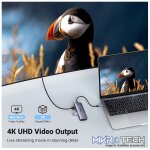 UGreen 70410 USB-C 6-in-1 Docking Station with HDMI 4K@30Hz and 3x USB3.0 5Gbps transfer speed and built-in SD/TF Card Slot - Space Gray Colour - Image 3