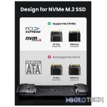 UGreen 70532 2-In-1 USB-C 3.1 And USB-A 3.0 Male On-The-Go M.2 PCI-e NVMe M-Key SSD External Enclosure with UASP (USB Attached SCSI Protocol) & Supporting fast data transmission up to 10Gbps - Grey Colour - Image 2