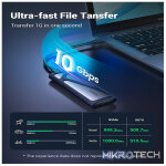 UGreen 90264 USB-C 3.1 Gen 2 Female M.2 SATA/NVMe Solid State Drive Enclosure with Enhanced UASP Supported and 10Gbps SuperSpeed Transmission - Grey Colur - Image 3