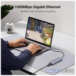 UGreen 90568 USB-C 7-In-1 Docking Station With 2X USB3.0, 1X HDMI 4K@30Hz, GLAN, SD/TF Card Slot and USB-C PowerDelivery 100W (Max) - Grey Colour - Image 4