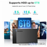 UGreen 30848 USB-A 3.0 SATA III HDD/SSD External Enclosure With Micro-USB3.0 Detachable Cable & Supports Data Transfer up to 5Gbps - Black Colour - Image 2