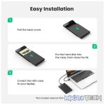 UGreen 30848 USB-A 3.0 SATA III HDD/SSD External Enclosure With Micro-USB3.0 Detachable Cable & Supports Data Transfer up to 5Gbps - Black Colour - Image 4