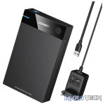 UGreen 50422 USB-A 3.5" SATA HDD External Enclosure With USB-B 3.0 Port and Supporting data transfer up to 5Gbps - Black Colour