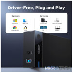 UGreen 50422 USB-A 3.5" SATA HDD External Enclosure With USB-B 3.0 Port and Supporting data transfer up to 5Gbps - Black Colour - Image 3