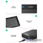 UGreen 50422 USB-A 3.5" SATA HDD External Enclosure With USB-B 3.0 Port and Supporting data transfer up to 5Gbps - Black Colour - Image 4