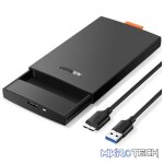 UGreen 60353 USB-A 3.0 2.5" SATA III HDD/SSD External Enclosure With Blue LED Status Indicator & USB-A to B Data Sync Cable - Black Colour