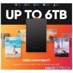 UGreen 60353 USB-A 3.0 2.5" SATA III HDD/SSD External Enclosure With Blue LED Status Indicator & USB-A to B Data Sync Cable - Black Colour - Image 2