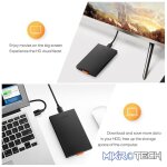 UGreen 60353 USB-A 3.0 2.5" SATA III HDD/SSD External Enclosure With Blue LED Status Indicator & USB-A to B Data Sync Cable - Black Colour - Image 3