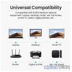 UGreen 20159 CAT6 UTP Male to Male Ethernet Round LAN 1m Cable with Gold-Plated Conductor, 8-Core Twisted-Pair & Data Transmission up to 1000Mbps - Black Colour - Image 4