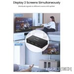 UGreen 40201 HDMI 1-In 2-Out 2Port Amplied HDMI Splitter With Audio Supporting HD Resolution And 3D Video Upto 4KX2K@30Hz - Black Colour - Image 4