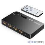 UGreen 40234 HDMI 3-In 1-Out 3Port Amplified Switch with Infrared Remote and Support resolution up to 4K@30Hz - Black Colour