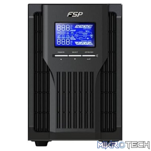 FSP Champ 2000VA/1800W Online Pure Sinewave UPS Built-in 4X 12V/9AH (900WH) Lead-Acid Battery, USB + RS-232 Ports And Intelligent Slot - Black Colour - Image 2
