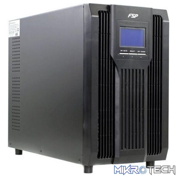 FSP Champ 3000VA/2700W Online Pure Sinewave UPS Built-in 6X 12V/9AH (900WH) Lead-Acid Battery, USB + RS-232 Ports And Intelligent Slot - Black Colour - Image 2
