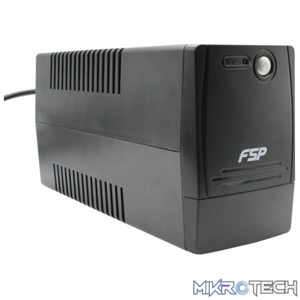 FSP FP Series 600VA/360W Line Interactive Simulated Sinewave UPS Built-in 1X 12V/7AH (700WH) Lead-Acid Battery, Off-Mode Charging And Cold Start Function - Black Colour - Image 3
