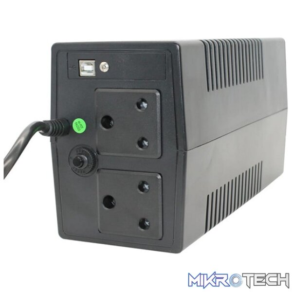 FSP FP Series 800VA/480W Line Interactive Simulated Sinewave UPS Built-in 1X 12V/9AH (900WH) Lead-Acid Battery, Off-Mode Charging And Cold Start Function - Black Colour - Image 4