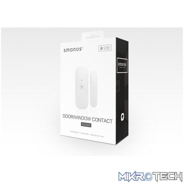 Smanos DS2300 Wireless Door And Window Contact Alarm With ABS Plastic Casing And LED Status Indicator And DC3V Power Supply - White Colour - Image 3
