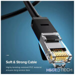 UGreen 20162 CAT6 UTP Male to Male Ethernet Round LAN 5m Cable with Gold-Plated Conductor, 8-Core Twisted-Pair & Data Transmission up to 1000Mbps - Black Colour - Image 2