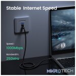 UGreen 20169 CAT6 UTP Male to Male Ethernet Round LAN 40m Cable with Gold-Plated Conductor, 8-Core Twisted-Pair & Data Transmission up to 1000Mbps - Black Colour - Image 5