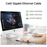 UGreen 50177 CAT6 UTP Male to Male Ethernet Flat LAN 8m Cable with Gold-Plated Conductor, 8-Core Twisted-Pair & Data Transmission up to 1000Mbps - Black Colour - Image 3