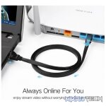 UGreen 50177 CAT6 UTP Male to Male Ethernet Flat LAN 8m Cable with Gold-Plated Conductor, 8-Core Twisted-Pair & Data Transmission up to 1000Mbps - Black Colour - Image 4