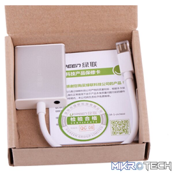 UGreen 10437 Mini DisplayPort Male to VGA With Audio Female Adapter With Gold-Plated Connectors and Supports Resolution up to 1080P@60Hz - White Colour - Image 6
