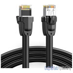 UGreen 80727 CAT8 S/FTP Ethernet Round LAN 15m Cable With Gold-Plated Contacts and Supports Transmission Speed up to 40Gbps - Black Colour