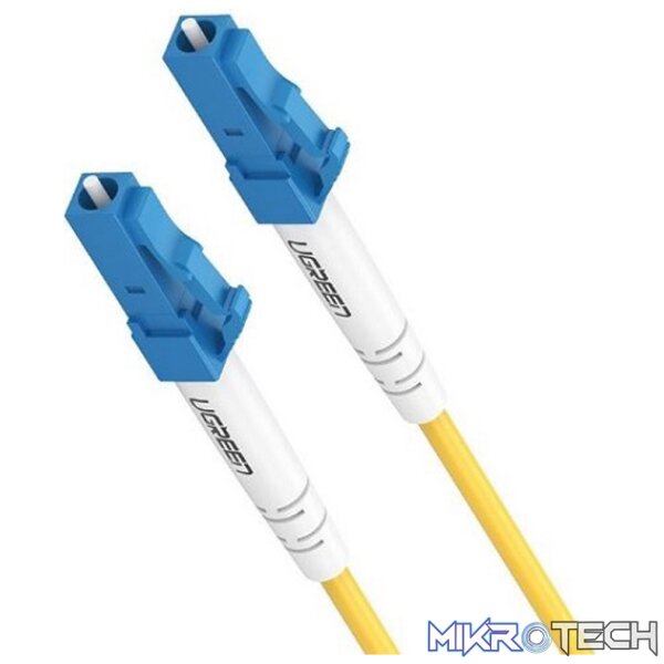 UGreen 70663 Fibre Optic LC-LC UPC Single Mode Optic Jumper 3m Cable with Three Ring Ceramic Insert Structure & Dust Cap Protection - Yellow Colour - Image 2