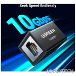 UGreen 25964 RJ45 8P8C 10Gbps (Max) Ethernet Female to Female Inline Keystone Coupler With Gold-Plated Copper Contacts In Aluminium Alloy Shielded Layered Casing - Black Colour - Image 2