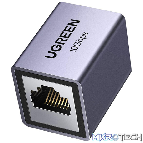 Product UGreen 15117 RJ45 8P8C 10Gbps (Max) Ethernet Female to Female Inline Keystone Coupler With Gold-Plated Copper Contacts In Aluminium Alloy Shielded Layered Casing - Grey Colour - Image 1