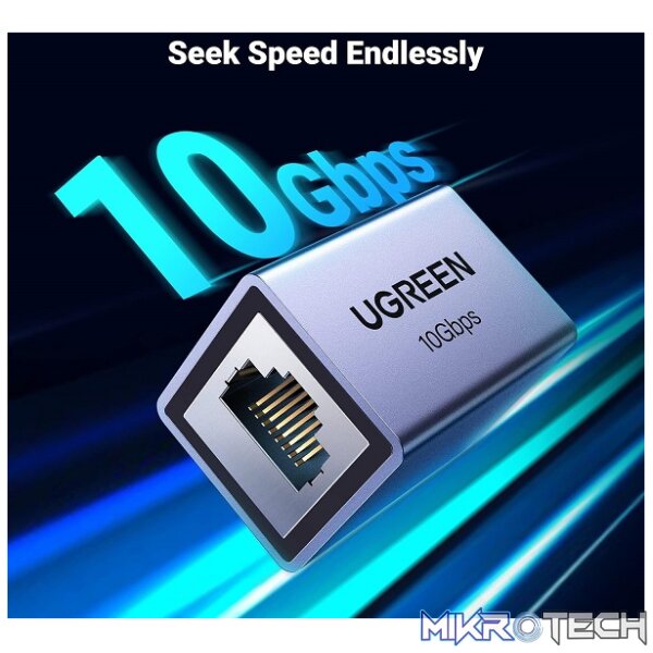 UGreen 15117 RJ45 8P8C 10Gbps (Max) Ethernet Female to Female Inline Keystone Coupler With Gold-Plated Copper Contacts In Aluminium Alloy Shielded Layered Casing - Grey Colour - Image 5