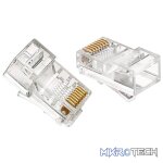 UGreen 20329 RJ45 8P8C LAN Crimp-type Connector Plugs Made Of Durable Oxygen-free Copper And Plastic Materials And Suitable For Cat5/ Cat5e Cable - 10 Pc's Pack - Crystal Clear Colour - Image 3