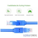 UGreen 11201 CAT6 UTP Male to Male Ethernet Round LAN 1m Cable with Gold-Plated Conductor, 8-Core Twisted-Pair & Data Transmission up to 1000Mbps - Blue Colour - Image 4