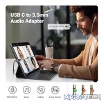 UGreen 30632 USB-C Male to 3.5mm Stereo Jack Analogue Adapter with Nickle-Plated Connector & Aluminum Alloy Shell Casing - Grey Colour - Image 2