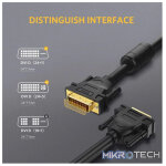 UGreen 11606 DVI-D (24+1) Male to Male Dual Link 1.5m Cable with Gold-Plated connectors and Supports resolution up to 2K@60Hz - Black Colour - Image 4
