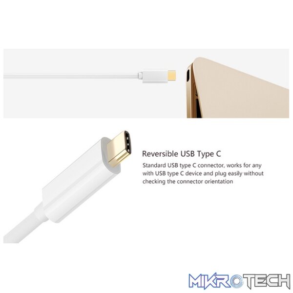 UGreen 40273 USB-C Male to HDMI Female Adapter with Gold-Plated Connector & Support Resolution up to 4K@30Hz - White Colour - Image 2