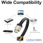 UGreen 10263 HDMI V1.4 Male to Male Zinc-Alloy Flat 5m Cable with Gold-Plated Connectors and Supports resolution up to 4K@30Hz - Black Colour - Image 3