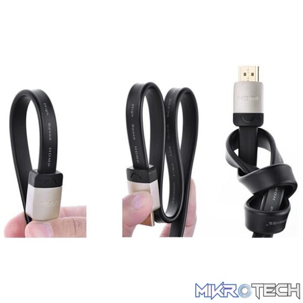 UGreen 10263 HDMI V1.4 Male to Male Zinc-Alloy Flat 5m Cable with Gold-Plated Connectors and Supports resolution up to 4K@30Hz - Black Colour - Image 4