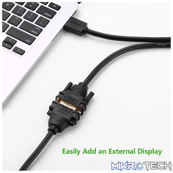 UGreen 11150 HDMI Male to DVI-D (24+1) Male Bi-Directional 1.5m Cable with Gold-Plated Connectors and Supports resolution up to 1080P@60Hz - Black Colour - Image 2