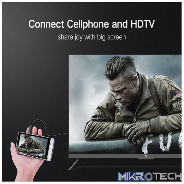 UGreen 30102 Micro HDMI Male to HDMI Male 1.5m Cable with Gold-Plated Connectors and Supports resolution up to 4K@60Hz - Black Colour - Image 3