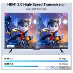 UGreen 40411 HDMI V2.0 Male to Male Braided 3m Cable with Gold-Plated Connectors and Supports resolution up to 4K@60Hz - Black Colour - Image 2