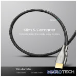 UGreen 50110 HDMI V2.0 Male to Male Zinc-Alloy Carbon Fibre Braided 5m Cable with Gold-Plated Connectors and Supports resolution up to 4K@60Hz - Grey Colour - Image 3