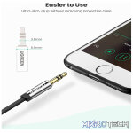 UGreen 10598 3.5mm Male to Male 90° Right Angle Flat Audio 1.5m Cable with Gold-Plated Connectors & Widely Compatible with 3.5mm port devices - Black Colour - Image 4