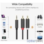UGreen 10512 3.5mm Male to 2RCA Male Audio 3m Cable with Gold-Plated Connectors & Connecting devices with 3.5mm port to sound systems - Black Colour - Image 4