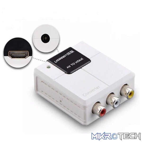 UGreen 40225 AV (YRW) Female to HDMI Female Adapter with Gold-Plated Connectors and Supports resolution up to 1080P@30Hz - White Colour - Image 4