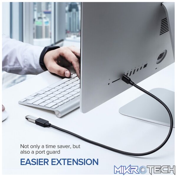 UGreen 10316 USB-A 2.0 Male to Female Extension 2m Cable With Nickle-Plated Connectors & Supports Transfer Speed up to 480Mbps - Black Colour - Image 2