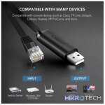 UGreen 50773 USB-A 2.0 Male to RJ45 8P/8C Male Console 1.5m Cable With Nickle-Plated Connectors & Supports Devices with RJ45 Port - Black Colour. - Image 2